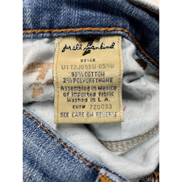 7 For All Mankind Jeans Women Size 29 Blue Boot Cut Crop Low Rise 32x26 - Picture 8 of 11